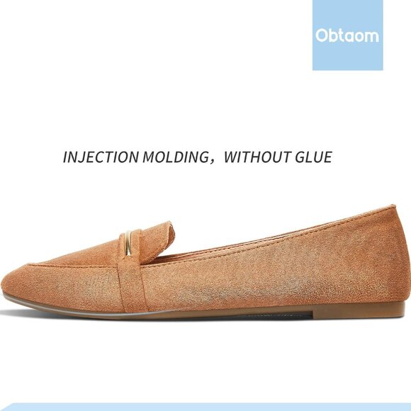 Chic Pointy Toe Loafer Flats - Comfortable Faux Suede Dress Shoes in Size 9 - Picture 2 of 7